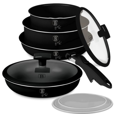 Sada nádobí s titanovým povrchem 9 ks Matte Black Collection