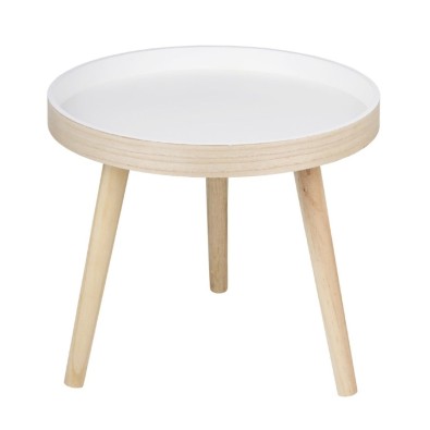 Odkládací stolek kulatý dřevo/bílá 40 cm