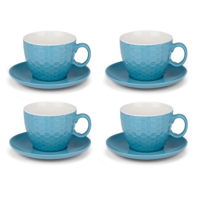 Šálky na espresso s podšálky sada 8 ks světle modrá