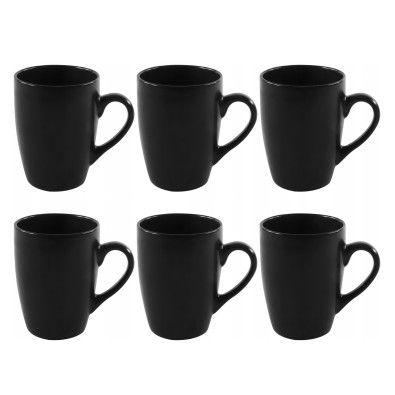 Hrnky na kávu i čaj porcelán sada 6 ks 340 ml černá