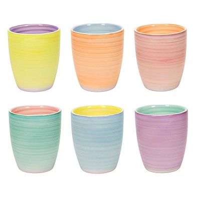 Hrnky na kávu cappuccino sada 6 ks 350 ml PASTEL