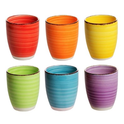 Hrnky na kávu cappuccino sada 6 ks 350 ml COLOURS