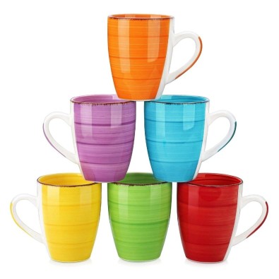 Hrnky na kávu i čaj sada 6 ks 350 ml COLOURS