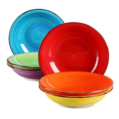 Talíře na polévku hluboké sada 6 ks 21 cm barevné COLOURS