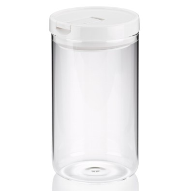 KELA Dóza ARIK skleněná bílá 1,2 l