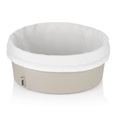 KELA Košík na chleba Grana PU kůže stříbrná šedá 11,0cm 28,0cm
