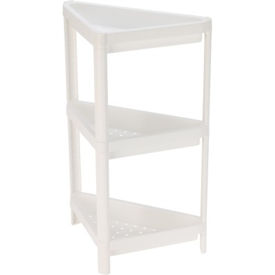 Plastový regál 3patrový rohový 71 cm bílá