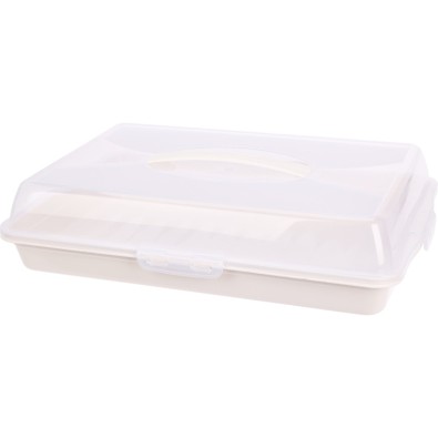 Plastový servírovací tác s víkem 44 x 31 cm bílá