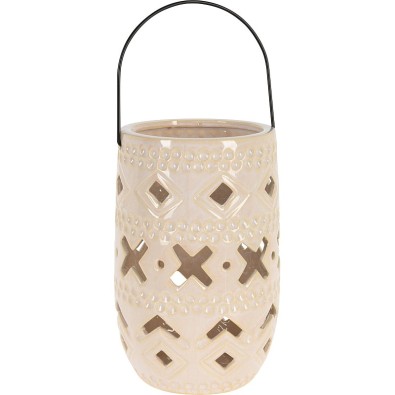 Keramická lampa 23 cm s rukojetí béžová
