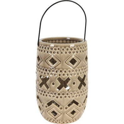 Keramická lampa 23 cm s rukojetí hnědá