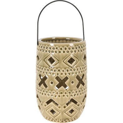 Keramická lampa 23 cm s rukojetí zelená