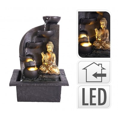 PROGARDEN Fontána pokojová s LED osvětlením BUDDHA oblá
