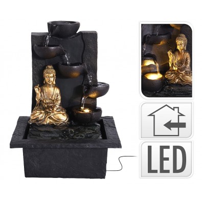 PROGARDEN Fontána pokojová s LED osvětlením BUDDHA rovná