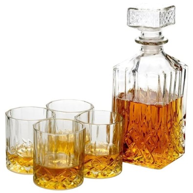 Whiskey set karafa + sklenice sada 5 ks křišťálové sklo, 0,9L