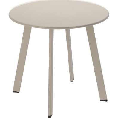 Zahradní stolek kulatý 50 cm matná krémová