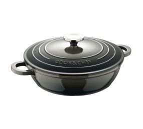 Kastrol s keramickým povrchem a poklicí EXCALIBUR 24 cm šedá