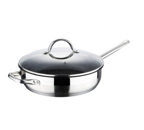 Pánev s mramorovým povrchem a poklicí GOURMET 24 cm nerez