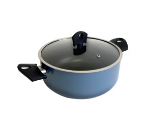 Kastrol s poklicí a nepřilnavým povrchem NOIA 24 cm modrá