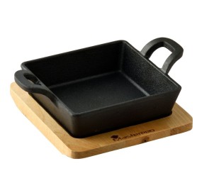 Pekáč litinový s podstavcem COOK & SHARE 12,6x18,5x3,6 cm černá