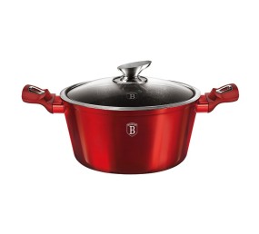 BERLINGERHAUS Kastrol s mramorovým povrchem a poklicí 24 cm Burgundy Metallic Line