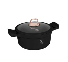 Kastrol s titanovým povrchem a poklicí 24 cm Black Rose Collection