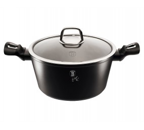 BERLINGERHAUS Kastrol s poklicí s mramorovým povrchem 24 cm Black Silver Collection