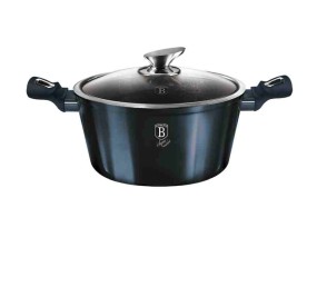 Kastrol s mramorovým povrchem a poklicí 24 cm Aquamarine Metallic Line