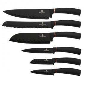 BERLINGERHAUS Sada nožů s nepřilnavým povrchem 6 ks Black Rose Collection