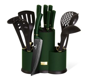 BERLINGERHAUS Sada nožů a kuchyňského náčiní ve stojanu 12 ks Emerald Collection