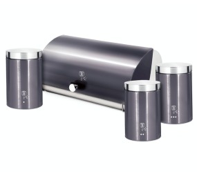 BERLINGERHAUS Chlebník a sada dóz na potraviny 4 ks Carbon PRO Line