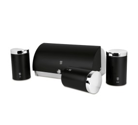 Chlebník a sada dóz na potraviny 4 ks Matte Black Collection