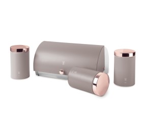 Chlebník a sada dóz na potraviny 4 ks Taupe Collection