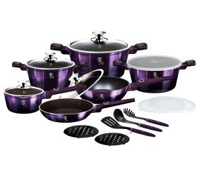 BERLINGERHAUS Sada nádobí s titanovým povrchem 18 ks Purple Eclipse Collection