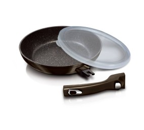 Pánev s odnímatelnou rukojetí a mramorovým povrchem 28 cm Shiny Black Edition