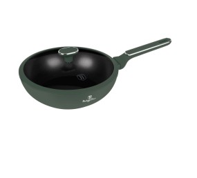 Pánev wok s poklicí a titanovým povrchem 28 cm Matte Green Collection