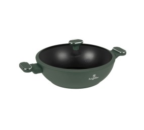 Pánev wok s poklicí a titanovým povrchem 30 cm Matte Green Collection