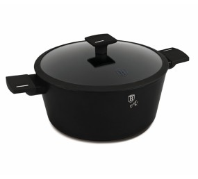Kastrol s titanovým povrchem a poklicí 30 cm Matte Black Collection