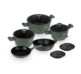 Sada nádobí s titanovým povrchem 10 ks Matte green Collection