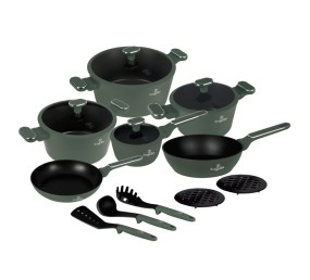 Sada nádobí s titanovým povrchem 15 ks Matte Green Collection