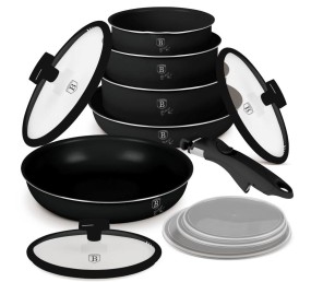 Sada nádobí s titanovým povrchem 12 ks Matte Black Collection