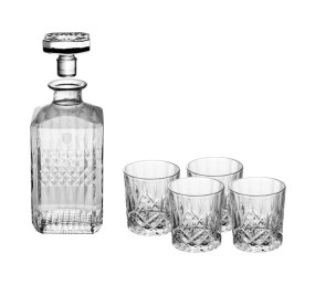 Sada lahve 750 ml a 4 ks sklenic na whisky 220 ml