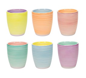 Hrnky na kávu cappuccino sada 6 ks 350 ml PASTEL