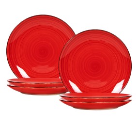Jídelní sada talířů 6 ks 27 cm červené RUBY RED
