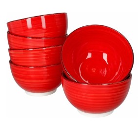 Miska na polévku sada 6 ks 12 cm červená RUBY RED