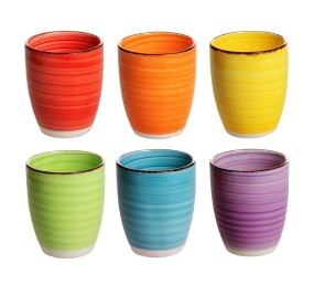 Hrnky na kávu cappuccino sada 6 ks 350 ml COLOURS