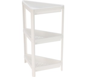 Plastový regál 3patrový rohový 71 cm bílá