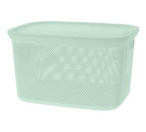 Úložný koš s víkem 18 l zelená