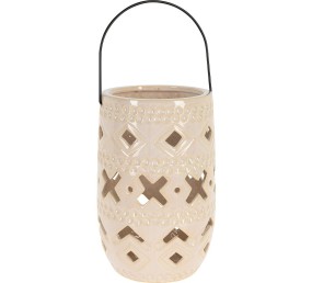 Keramická lampa 23 cm s rukojetí béžová