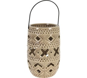 Keramická lampa 23 cm s rukojetí hnědá