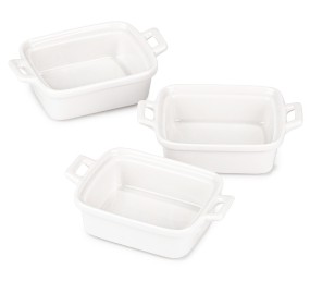 Zapékací misky porcelánové sada 3 ks obdélník